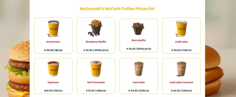 McDonald’s McCafé Coffee Menu